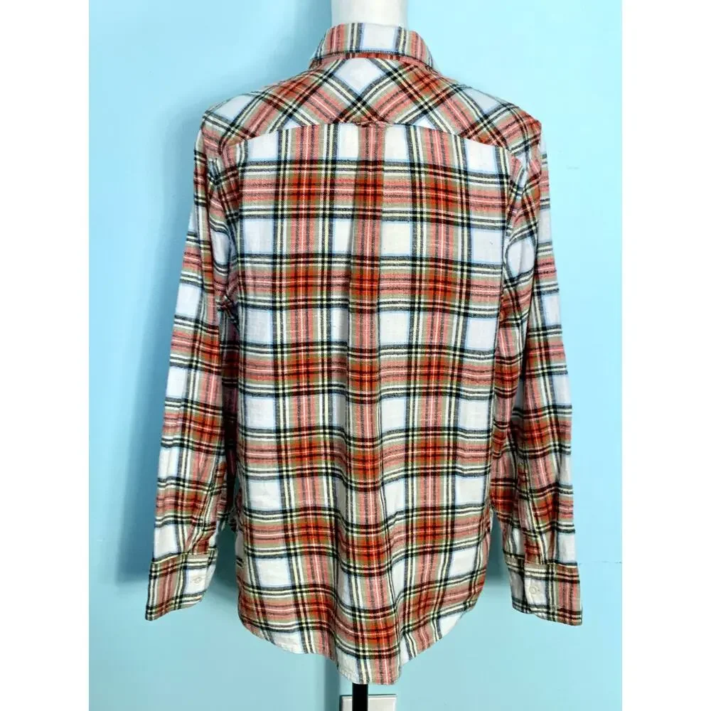 J. Crew Classic Fit Button Down Shirt in Snowy Stewart Tartan Flannel Size 10